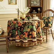 round tassel tablecloth dark brown - MRSLM