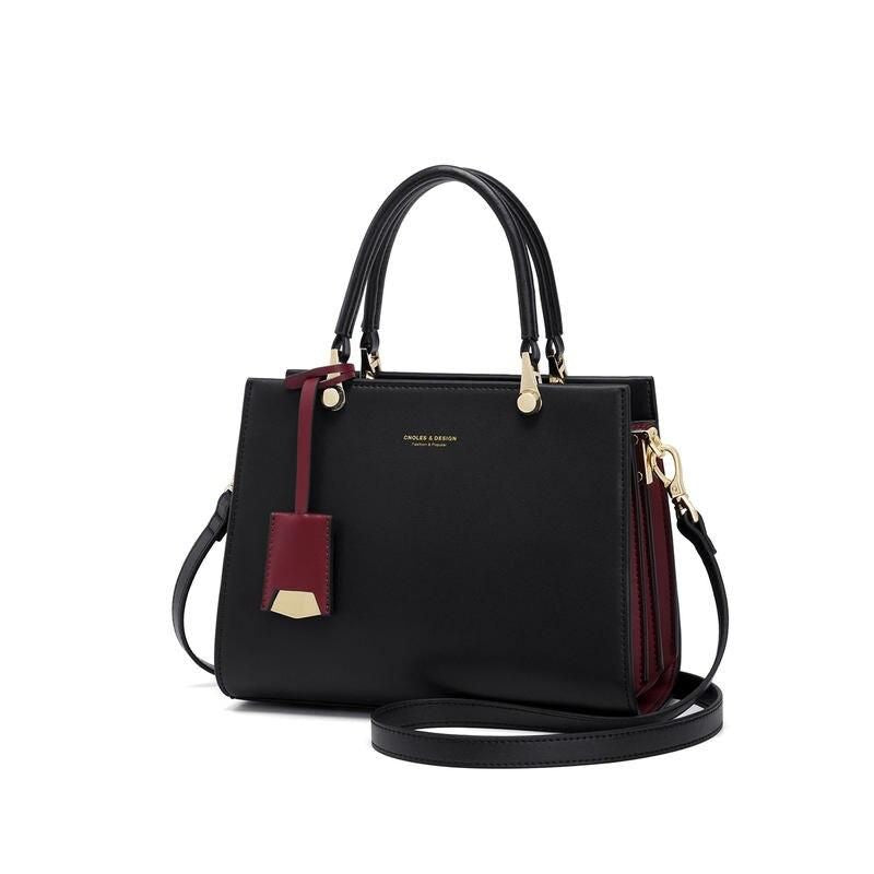 leather shoulder tote bag, view 5 - MRSLM