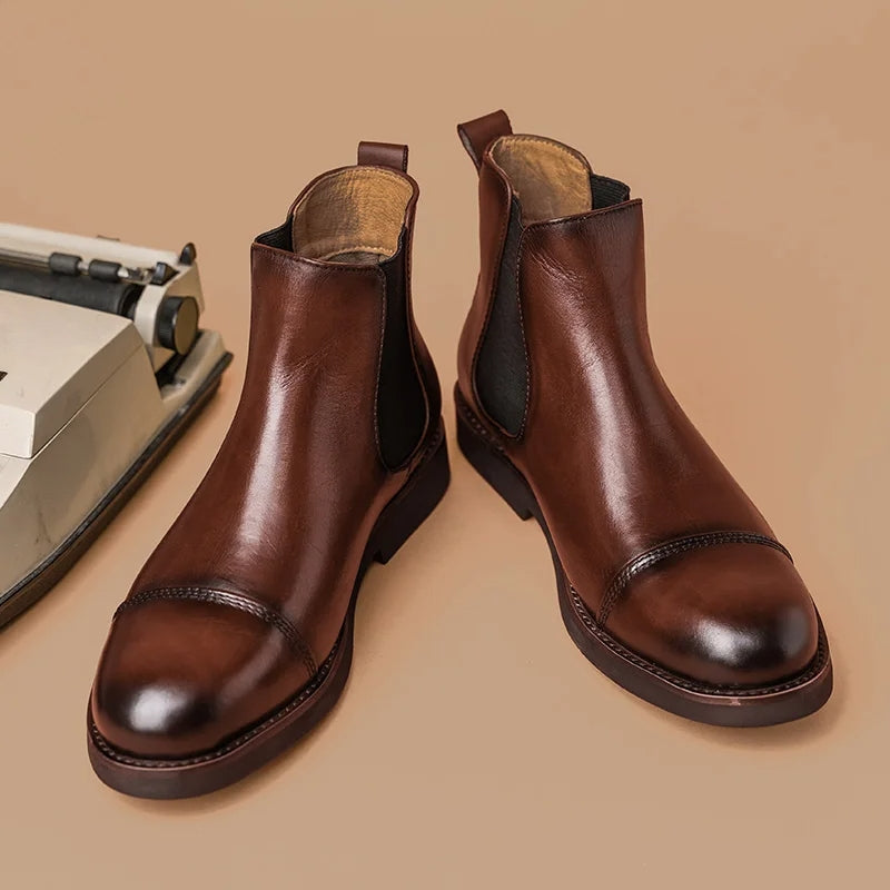 handmade vintage leather ankle boots, view 7 - MRSLM