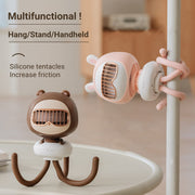 usb charging desktop folding fan, view 5 - MRSLM