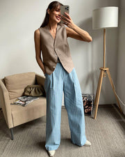 women's summer vest and trousers suit set, view 8 - MRSLM