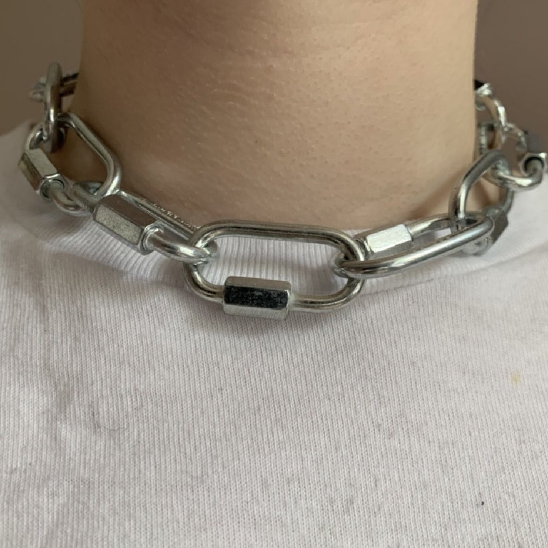 women's handmade buckle necklace, view 5 - MRSLM