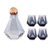 Glass carafe set with wood lid, view 2 - MRSLM