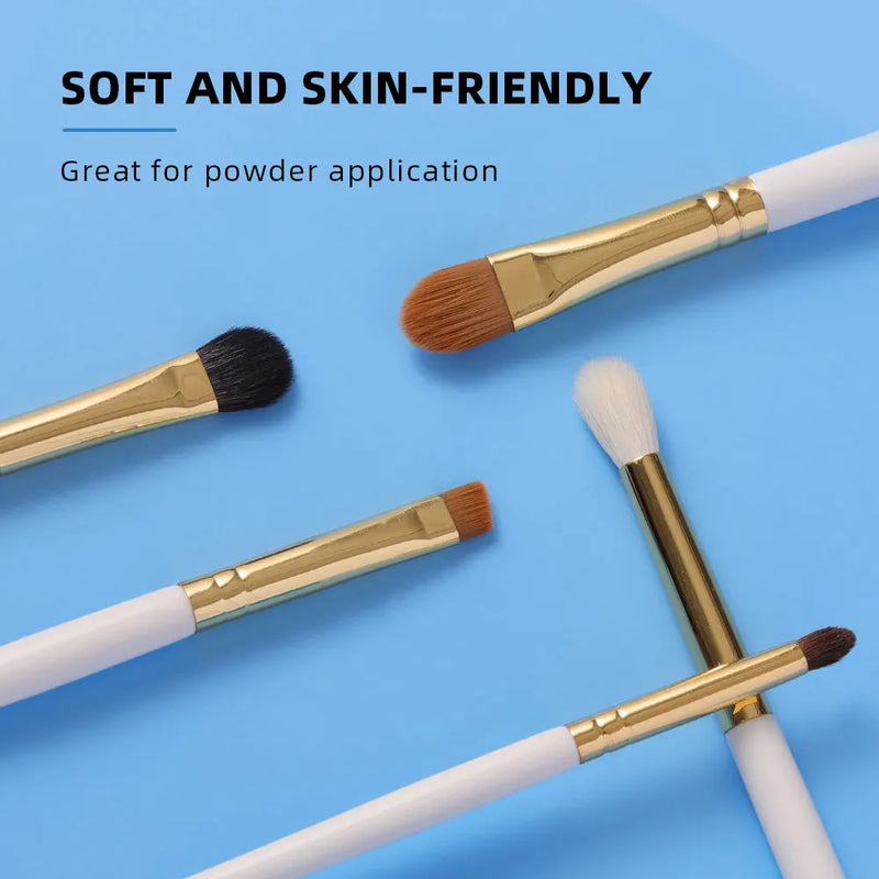 white eyeshadow brush set, view 5 - MRSLM