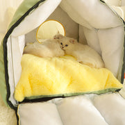 cozy cat bed house, view 2 - MRSLM