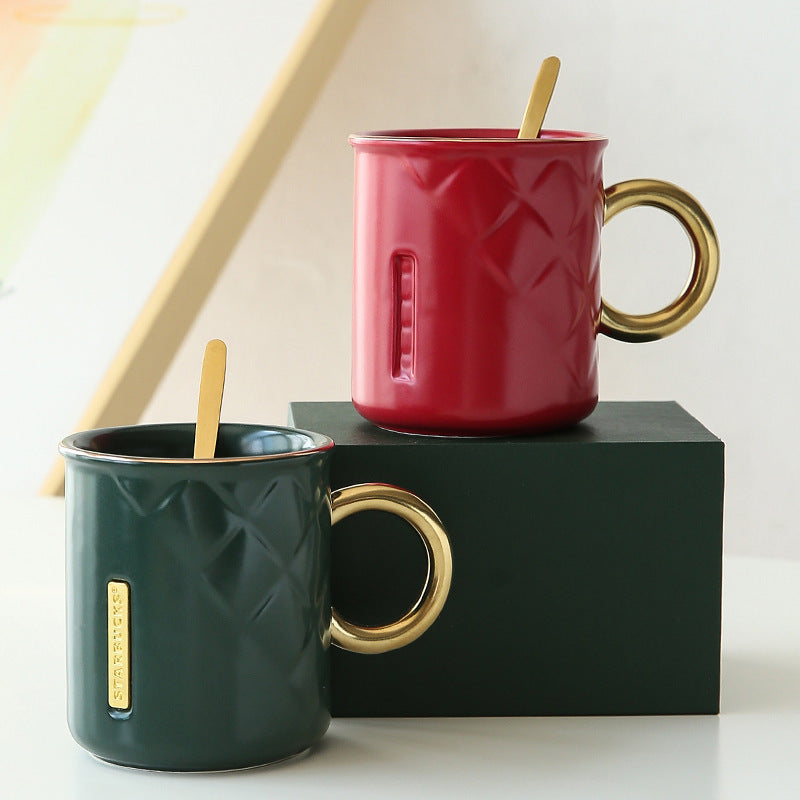 ceramic mug with gold-plated handle - MRSLM