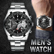 classic silver men's quartz watch, view 10 - MRSLM