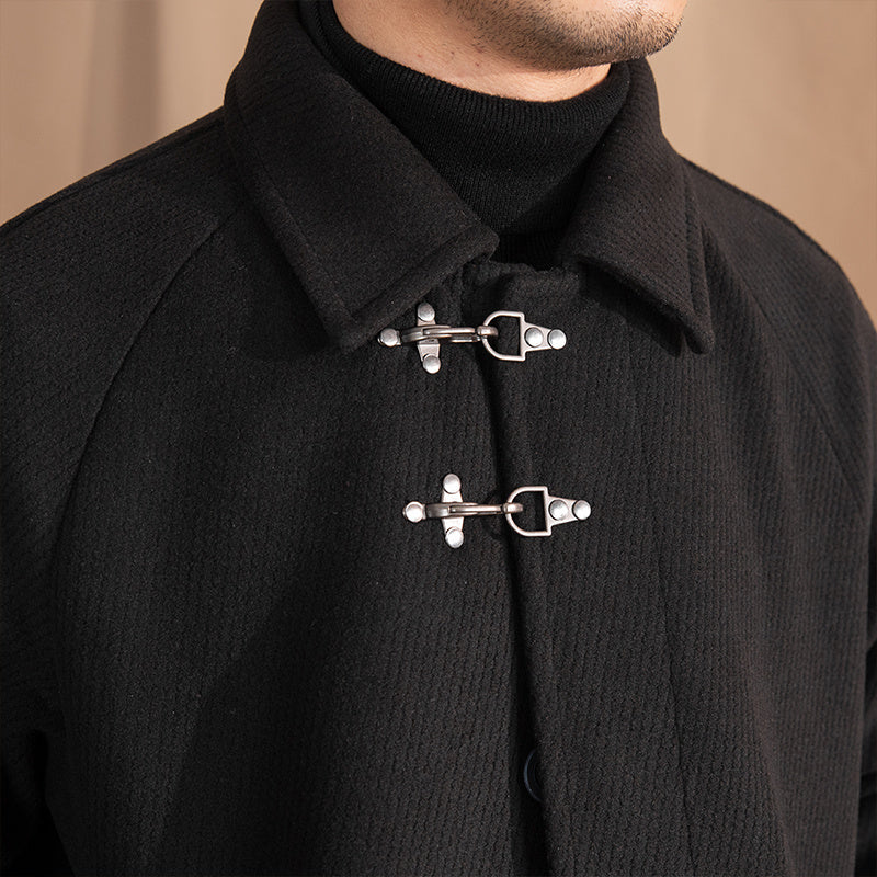 thick warm baggy lapel coat, view 4 - MRSLM