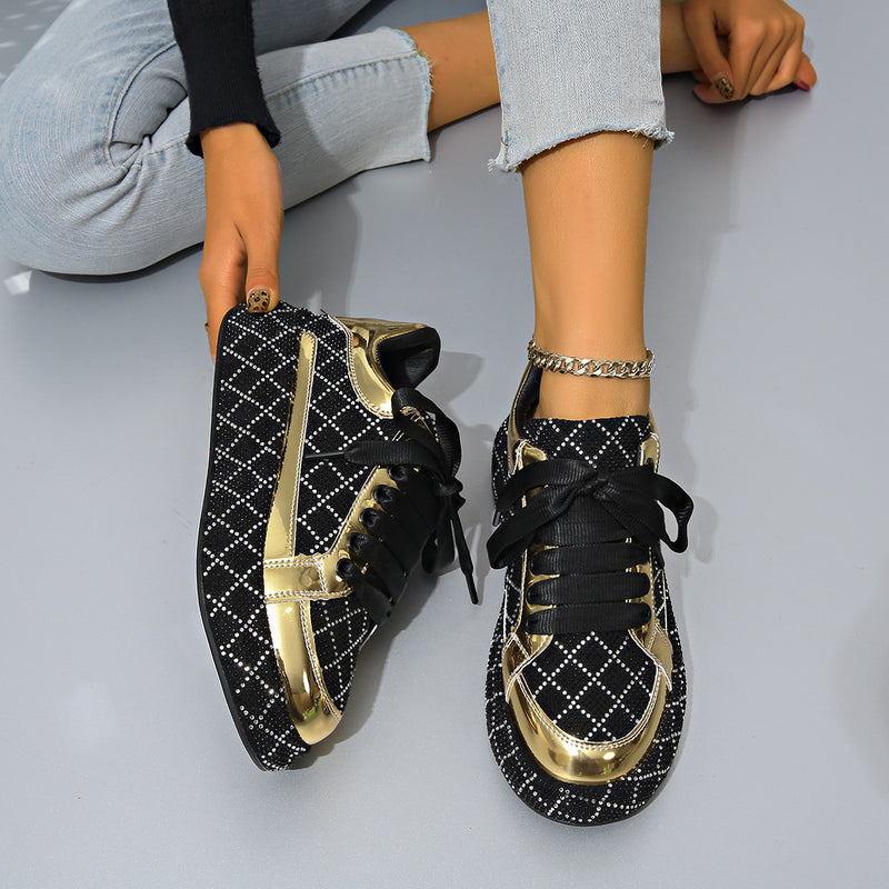 Rhinestone lace-up sneakers, view 3 - MRSLM