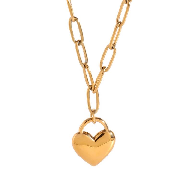 paper clip heart pendant necklace, view 7 - MRSLM