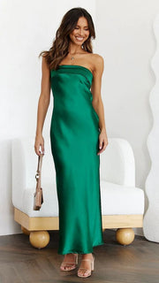 Elegant sleeveless backless tube top long dress, view 5 - MRSLM