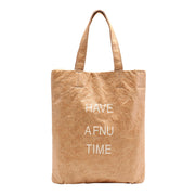 vintage washed kraft paper tote bag, view 3 - MRSLM