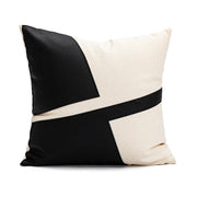 patchwork pu leather cushion cover, view 7 - MRSLM