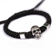 skull 999 silver handwoven bracelet, view 6 - MRSLM