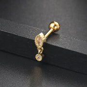 women's zircon pierced earrings, view 5 - MRSLM