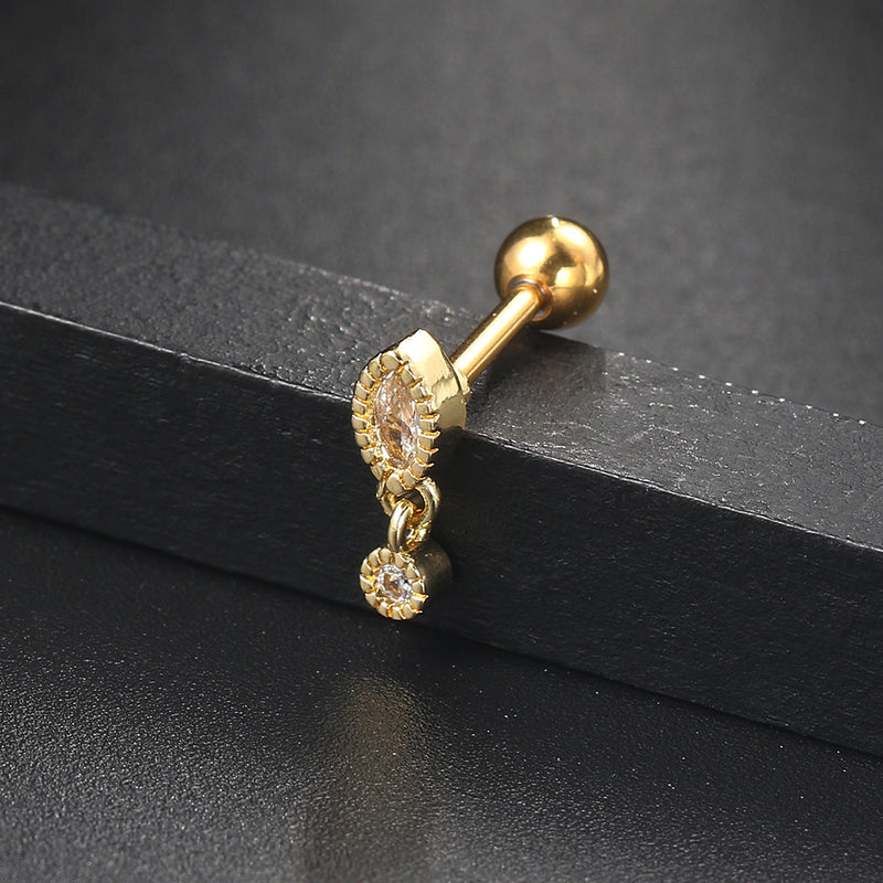 women's zircon pierced earrings, view 5 - MRSLM
