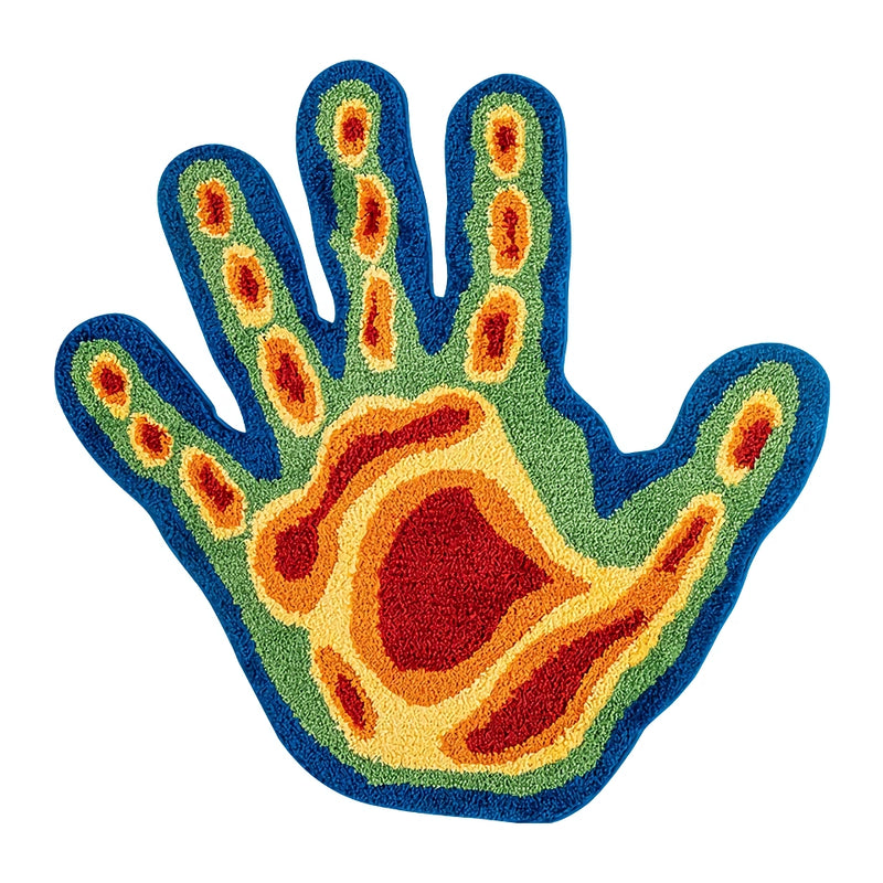 hand tufted art rug with 3d hand design, view 2 - MRSLM