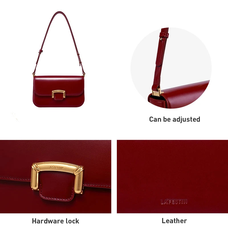 women's split leather crossbody shoulder bag, view 7 - MRSLM