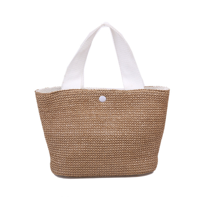 straw woven handbag, view 2 - MRSLM