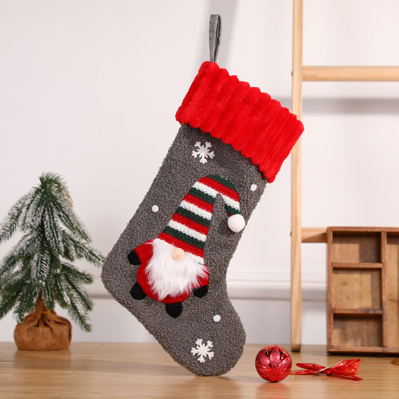 embroidered christmas stocking gift bag, view 4 - MRSLM