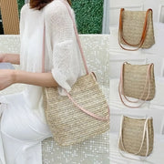 bohemian straw woven shoulder bag, view 8 - MRSLM