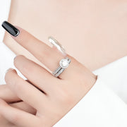 1 karat moissanite ring set, view 7 - MRSLM