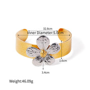 gold plated flower ring, view 8 - MRSLM