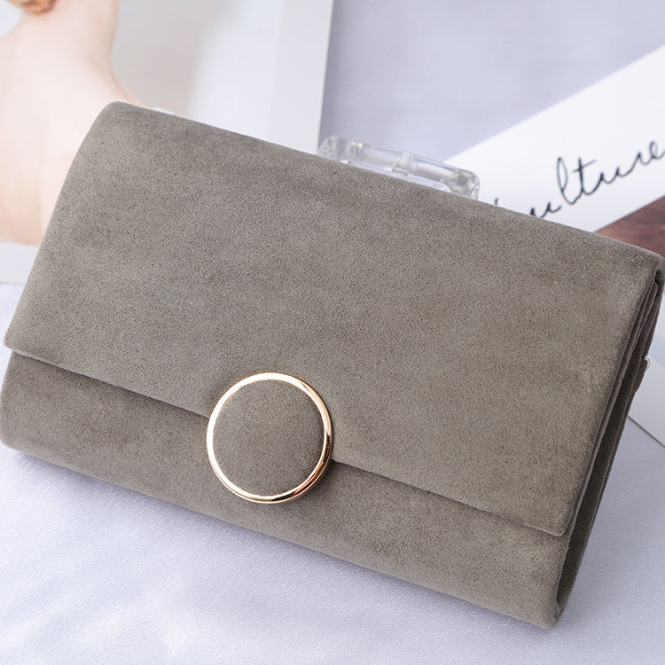 velvet chain clutch bag, view 8 - MRSLM