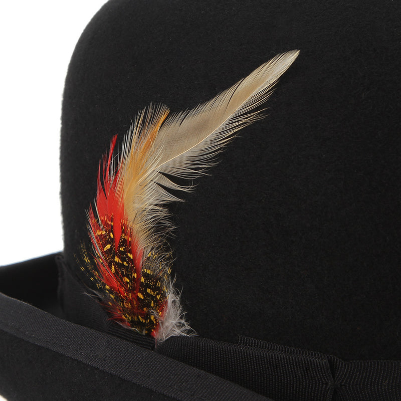 feather bowler wool top hat, view 4 - MRSLM