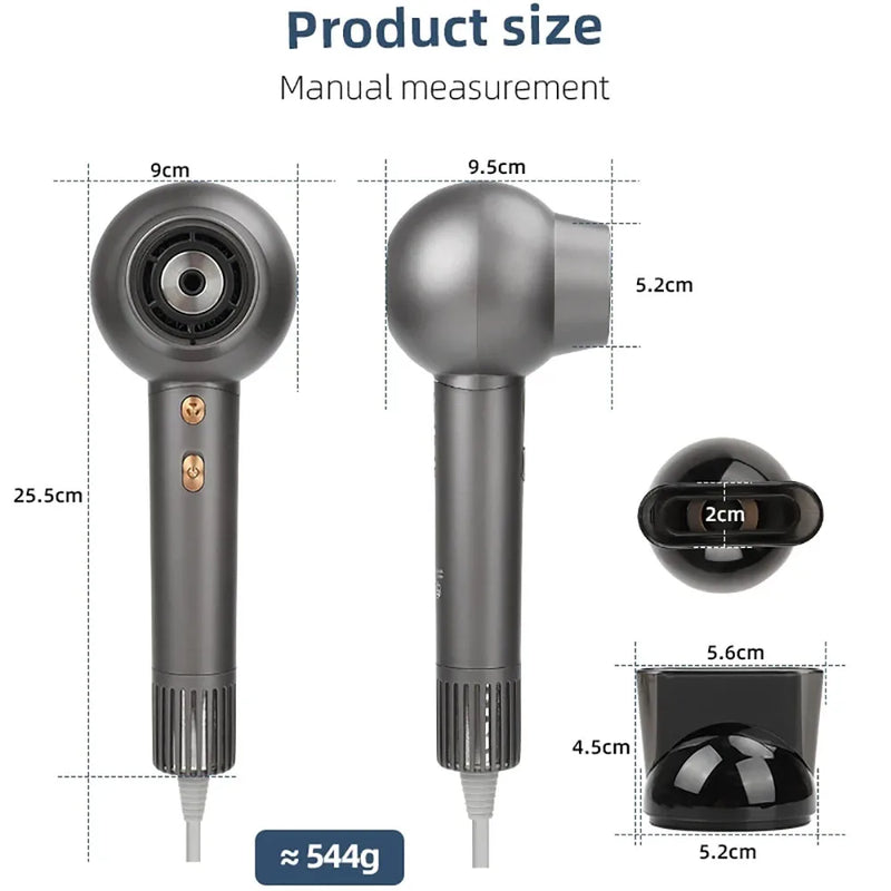 leafless hair dryer with led display, view 7 - MRSLM