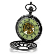retro hollow flip mechanical pocket watch, view 2 - MRSLM