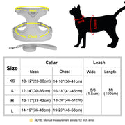 nylon mesh dog and cat harness leash set, view 11 - MRSLM