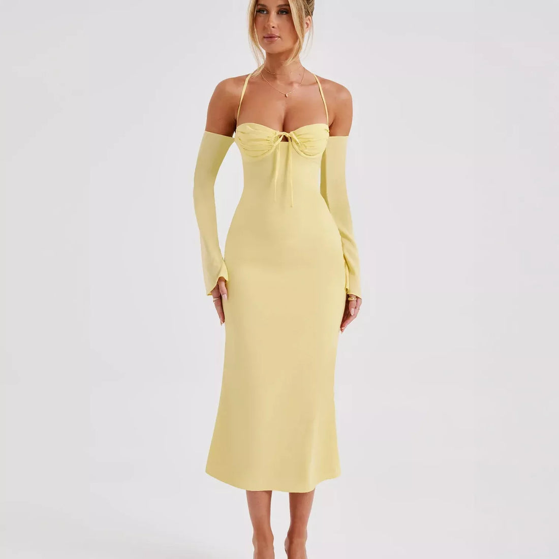 Elegant Midi Long Slim Bodycon Dress