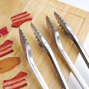 Extra long 18-inch stainless steel BBQ tongs, view 3 - MRSLM