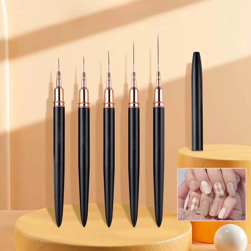 5-piece ultra-fine nail art liner brush set, view 2 - MRSLM