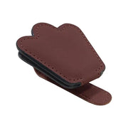 leather car visor clip, view 3 - MRSLM