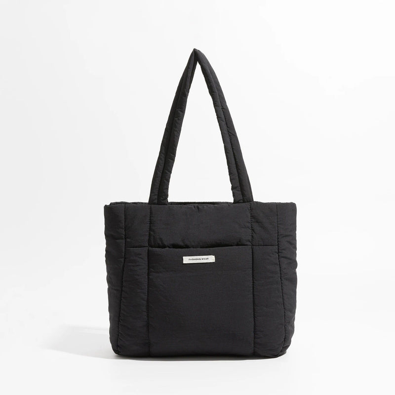 quilted puffy cotton tote bag, view 2 - MRSLM