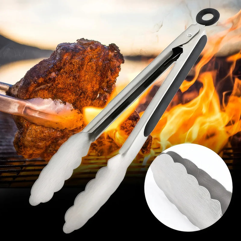 stainless steel BBQ tongs, view 5 - MRSLM