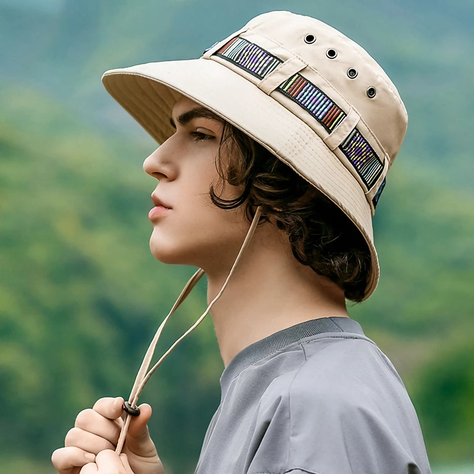 Vibrant Bucket Hat with Ethnic Belt