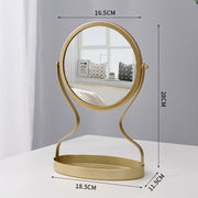 metal vanity mirror with jewelry storage, view 3 - MRSLM