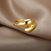 gold-tone stainless steel women's wedding band, view 6 - MRSLM