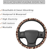 giraffe print steering wheel cover, view 6 - MRSLM