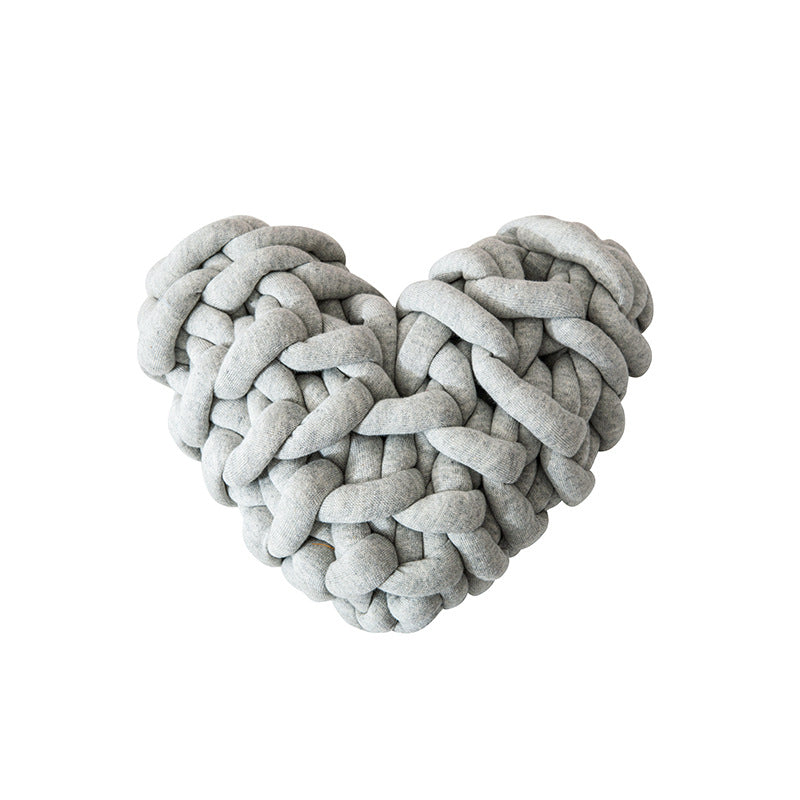 heart-shaped decorative knot cushion, view 2 - MRSLM