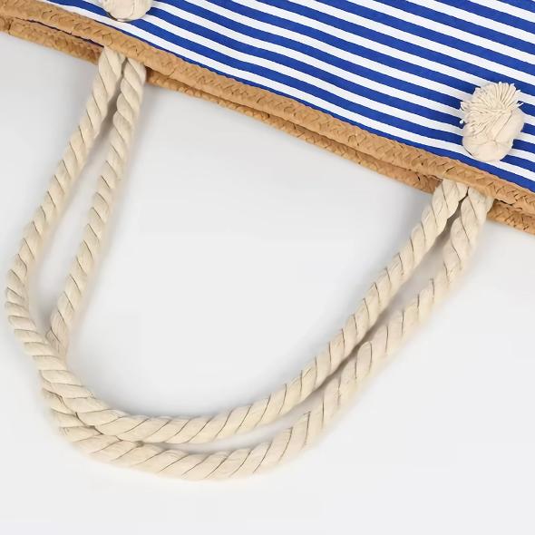 Striped beach tote bag, view 10 - MRSLM