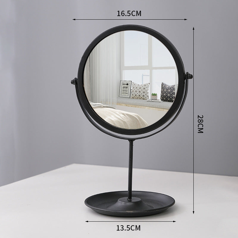 metal vanity mirror with jewelry storage, view 2 - MRSLM