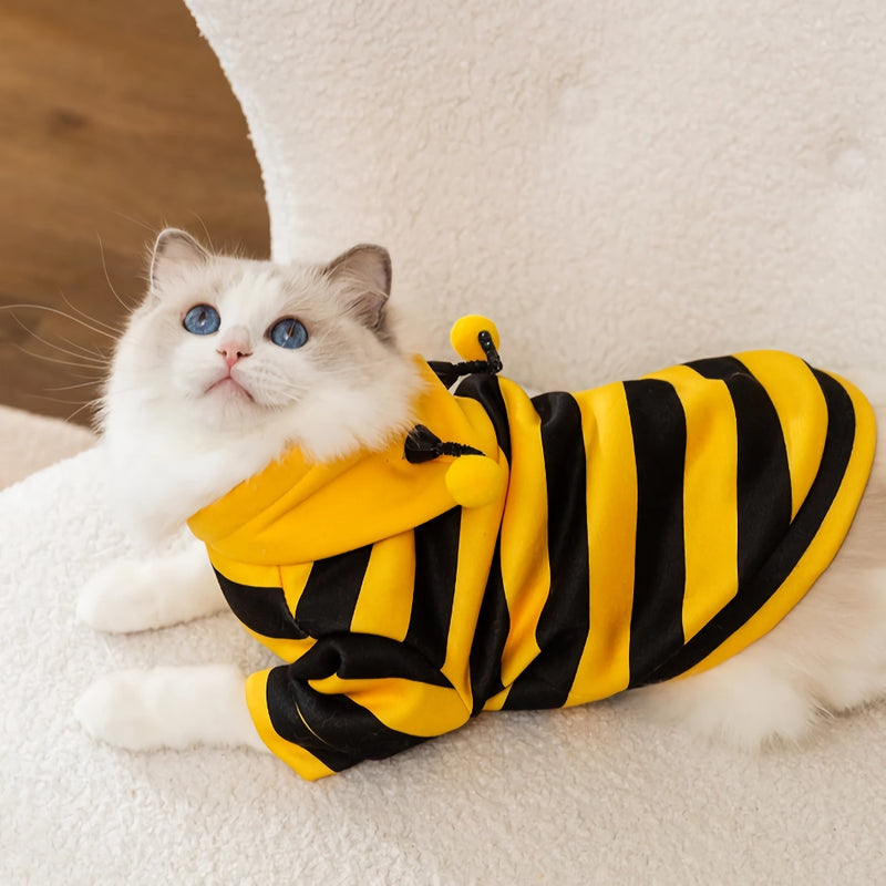 bee-inspired pet hoodie for cats and small dogs, view 4 - MRSLM