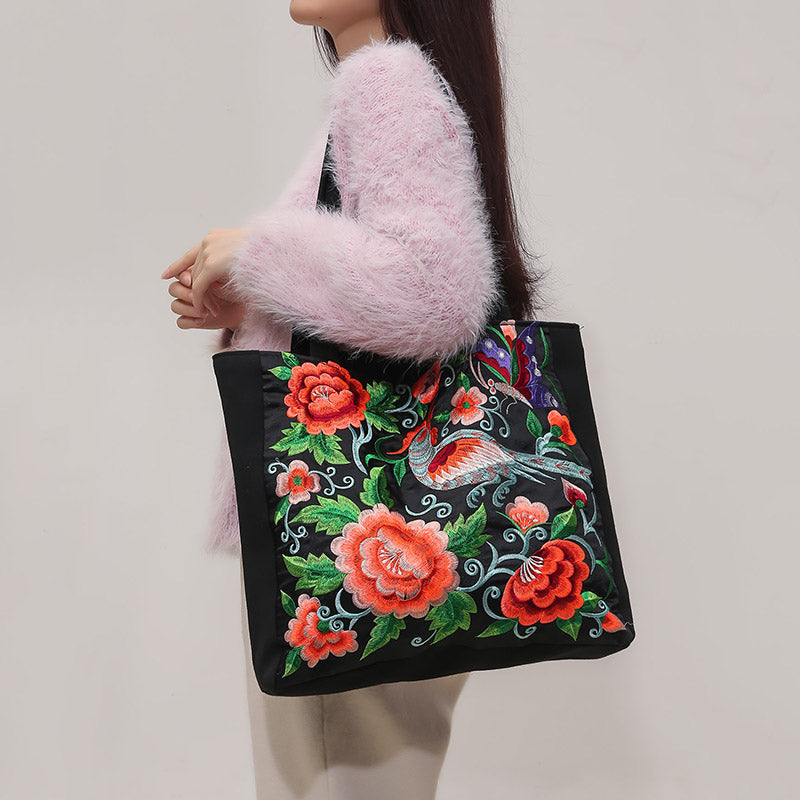 phoenix embroidered shoulder bag, view 4 - MRSLM