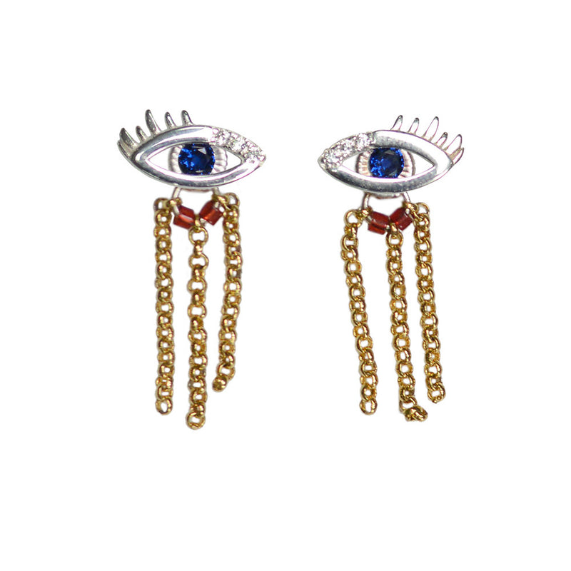 925 silver eye earrings, view 6 - MRSLM