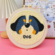punch needle embroidery kit dog pattern, view 7 - MRSLM