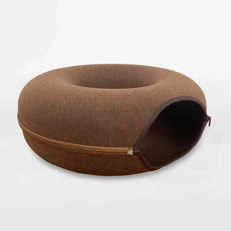 foldable felt cat tunnel bed, view 6 - MRSLM